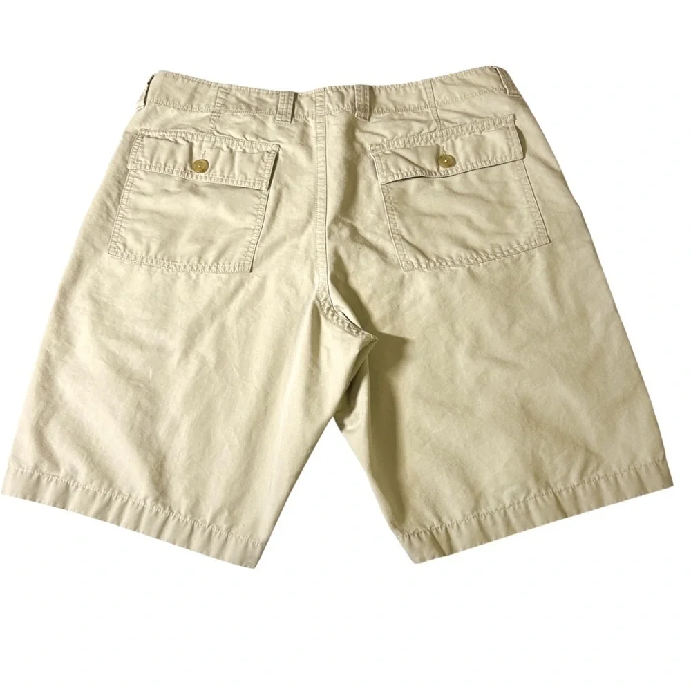 J. Crew Men's Khaki Cotton Dock Shorts with Patch Pockets. Size 35